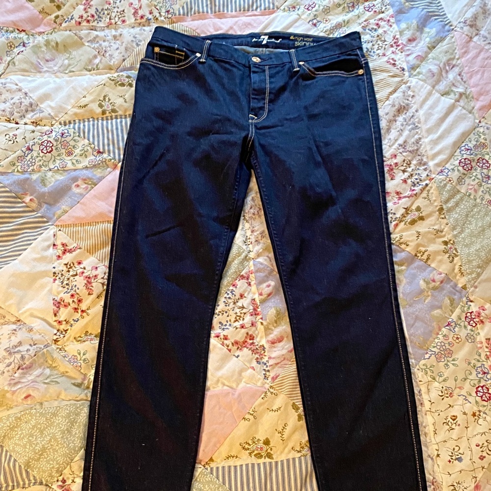7 FOR ALL MANKIND HIGH RISE SKINNY JEANS SIZE 14/32